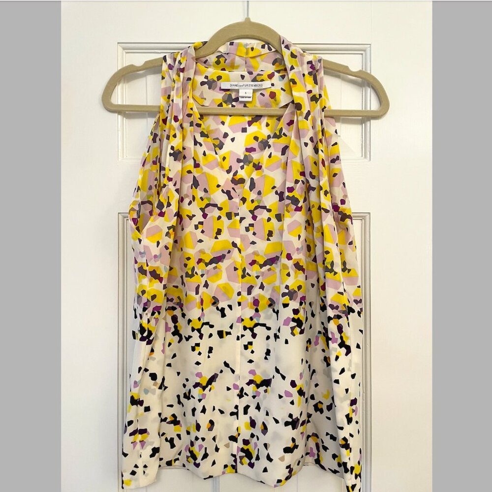 Diane Von Furstenberg Silk Summer Top (sz small)